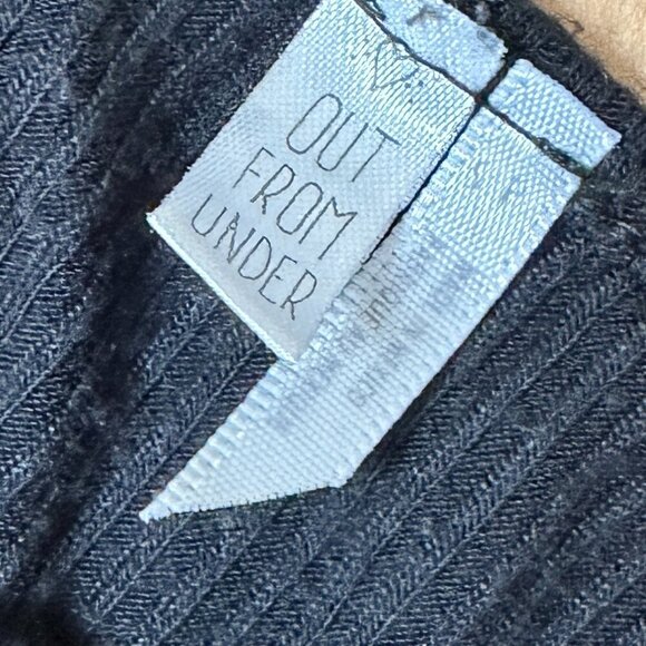 URBAN OUTFITTERS Out From Under Ribbed Off Shoulder Body Suit Black Size Small - Picture 3 of 7